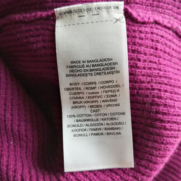 LRL 100% Cotton Pullover Hoodie Sweater Purple Rose Size L - Picture 5 of 6